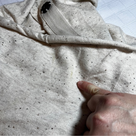 All Saints Cream Speckled Lagenlook Cardigan Large Buttons US Size 6 100% Cotton - Picture 12 of 15